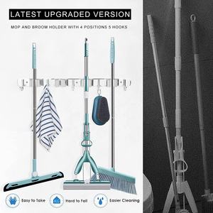 Soporte de pared <span class=keywords><strong>para</strong></span> fregona y escoba, organizador de pared, organización de almacenamiento <span class=keywords><strong>para</strong></span> cocina, lavandería, 2 paquetes - Product Image 6