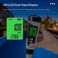 Stylo testeur de chlore 2 en 1, testeur de chlore et thermomètre pour l'eau du robinet domestique, les piscines, les spas et les centres d'hydrothérapie