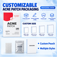Patchs Hydrocolloïdes Transparents 100% Hydrocolloïdes pour l'Acné et les Boutons du Visage, Emballage Personnalisé, Respectueux de la Peau, Couvre les Imperfections Invisibles
