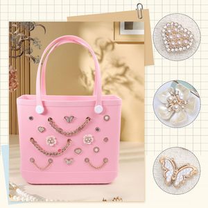 Charms for Bogg Bag Flower Pearls Butterfly Charms for Bogg Bag <b>Accessories</b> Charms for Simply Southern Rubber <b>Beach</b> Bag Tote - Product Image 3