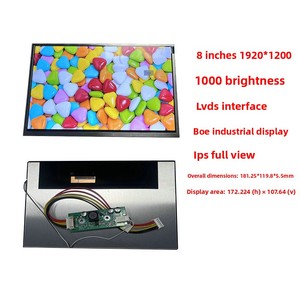 8インチDP高解像度屋外ハンドヘルドIPフルビュー自動車産業用制御200cd/<span class=keywords><strong>m</strong></span>明るさLCDディスプレイデスクトップ60Hz - Product Image 6