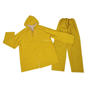 High Quality Yellow PVC Polyester Rain Coat Pant for Industrial <strong>Work</strong> <strong>Waterproof</strong> 2 Piece Jacket Pant Raincoat - Product Image 1