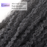Extensions synthétiques au crochet de 18 pouces, gris doux, style Cuban Twist, Ombré, tresses Marley, Afro Kinky Twist