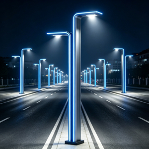 โคมไฟเสา LED ระดับไฮเอนด์ สไตล์โมเดิร์น สีน้ำเงิน ตกแต่งด้วยอะลูมิเนียม กันน้ำ IP65 สำหรับทางเดินกลางแจ้ง รูปทรงสี่เหลี่ยม ผลิตตามสั่งจากโรงงาน - Product Image 3