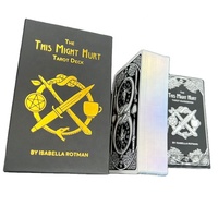 Cartes de tarot et d'oracle de qualité supérieure, personnalisées, avec impression holographique dorée et livret