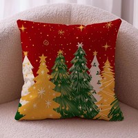 Housse de coussin de Noël, imprimé Père Noël, bonhomme de neige, sapin de Noël, rouge, décorations festives de Noël, plusieurs motifs, personnalisable