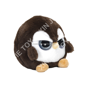 Peluche pingouin aux grands yeux personnalisée, jouet en peluche de pingouin en colère, jouet en peluche de pingouin brun - Product Image 2