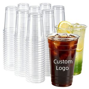 Vasos Desechables Personalizados de 98 Calibres y 24oz/20oz para Fiestas en la Piscina, Vasos Transparentes de Plástico PET de Pared Simple Impresos para Café, Té, Jugos Fríos - Product Image 3