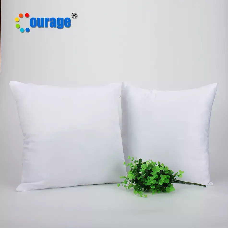 Courage Top Custom Logo 40*40cm Sublimation Satin Printed Decorative Square Sofa Cover Pillow Cushion Cases Blanks With Zipper
