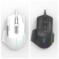 Acer OMW950 Ratón óptico gaming con cable USB, 8 botones, 7200 DPI, luz RGB, ergonómico y programable, para ambas manos, cable