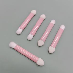 Cheveux synthétiques doux manche rose <span class=keywords><strong>Double</strong></span> extrémité Mini applicateur éponge pointe ombre à paupières correcteur pinceaux cosmétiques - Product Image 1