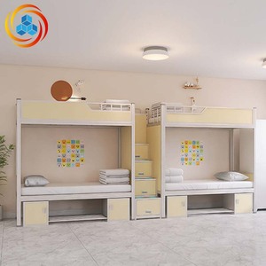 <span class=keywords><strong>Lit</strong></span> superposé en fer YiCun pour adultes, design moderne et simple, avec armoire, <span class=keywords><strong>bureau</strong></span> et casier, idéal pour appartement d'étudiant ou dortoir - Product Image 2