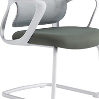 Chaise de bureau ergonomique JOHOOFURNITURE avec base cantilever, cadre blanc, fabriquée en Chine, idéale pour les salles de conférence