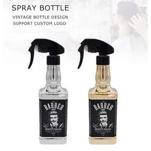 Flacone Spray per capelli riutilizzabile con spruzzatore d'oro da salone da 500ML per grilletto per nebbia d'argento con Aerosol Fine da barbiere