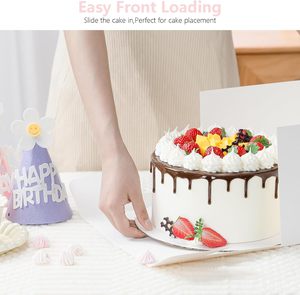 Boîtes de boulangerie blanches avec fenêtre, pliables, en papier, personnalisables, pour biscuits, gâteaux, beignets, cupcakes, macarons, contenants à emporter – Vente directe usine - Product Image 4