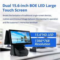 EDOO Terminal Punto de Venta Todo en Uno con Pantalla Táctil de 15.6 Pulgadas, Windows, Caja Registradora Fuera de Línea con Lector de Tarjetas para Restaurante, Tienda Minorista