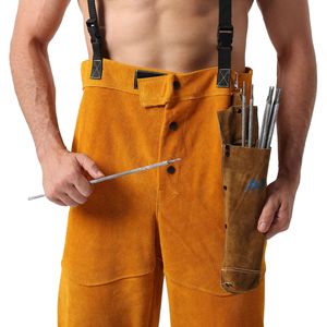 Sac <span class=keywords><strong>de</strong></span> protection pour électrodes <span class=keywords><strong>de</strong></span> soudage en cuir <span class=keywords><strong>de</strong></span> vachette fendu, sac à outils pour <span class=keywords><strong>soudeur</strong></span>, avec fil ignifuge en Kevlar. - Product Image 3