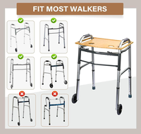 Plateau pliable multifonctionnel en bambou pour déambulateur avec porte-gobelet, plateau de table en bois pour déambulateurs pliants