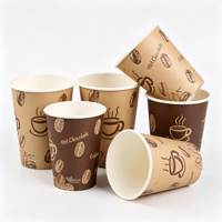 Gobelet à café en papier compostable, imperméable, à paroi simple, avec logo personnalisé imprimé, taille personnalisée, papier de qualité alimentaire écologique pour boissons chaudes