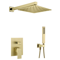 Ensemble de Douche Pluie Moderne Noir en Laiton pour Salle de Bain