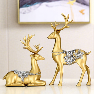 2025年 メーカー直販 高級樹脂製 塗装済み 環境に優しい鹿の彫刻 ホームデコレーション 光沢のあるカップル像 - Product Image 4