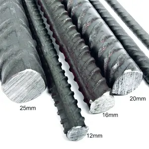 מעוות פלדה Rebar16mm 18mm 25mm 32mm חם מצולעים פלדה בר