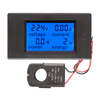 PZEM-061 100A AC80-260V Monitor Daya Digital Layar LCD Besar 0~10kW Daya Aktif 0~9999kWh Pengukur Energi