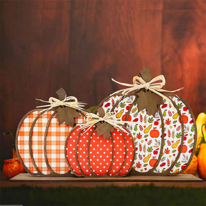 Creative Harvest Festival Home Office Desktop Ornaments Gift <strong>Wooden</strong> <strong>Pumpkins</strong> 3D Decoration Autumn Decor <strong>Pumpkin</strong> - Product Image 2