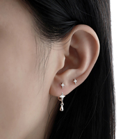 Boucles d'oreilles clous tendance avant-arrière pour femme, en argent sterling 925, bijoux fins de créateur personnalisés, vente en gros