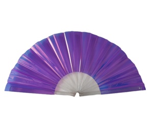 33Cm Iridescent Reflective <b>Fan</b> Neon Plastic Rib PVC <b>Large</b> Hand <b>Fan</b> for Rave Party - Product Image 5
