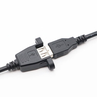 Cable de Extensión USB 2.0 para Montaje en Panel, USB Tipo A Macho a Hembra con Orejas para Fijar, Cable de Carga y Transmisión de Datos para PC
