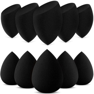 XUNFUJI <span class=keywords><strong>Éponge</strong></span> de <span class=keywords><strong>Maquillage</strong></span> Visage en Forme de Goutte d'Eau Noire, Plus Grande, Sans Latex, <span class=keywords><strong>Utilisation</strong></span> Sèche/Humide, Emballage Boîte/Sac/Individuel - Product Image 2