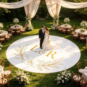 Autocollant de sol en vinyle personnalisé, autocollant de piste de danse de mariage <span class=keywords><strong>avec</strong></span> nom et date pour réception de mariage, fête d'anniversaire, fiançailles - Product Image 2