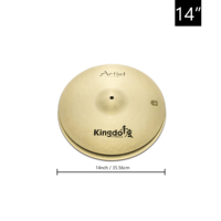 2026 Kingdo Zilleri B20 Klasik 14'' Hihat Zilleri El Yapımı Profesyonel Yüksek Kalite Altın Perküsyon Seti Zilleri