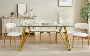 Muebles Nórdicos Antiguos para el Hogar, Juegos de Comedor de Lujo con Precio Competitivo y Cubierta de Vidrio - Product Image 3