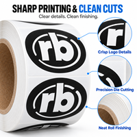 Étiquettes personnalisées avec logo, autocollantes en rouleau, en BOPP blanc, pour bouteilles, boîtes, pots, avec forme personnalisée et impression de marque
