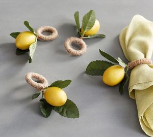 20 pièces Rond de Serviette en Métal, Porte-Serviettes Forme de Feuille