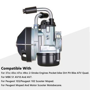 Carburateur F37 19mm pour Dellorto <span class=keywords><strong>MBK</strong></span> 51 Peugeot 102 103 AV10 AV7 SHA 1515 1412 Mini <span class=keywords><strong>Moto</strong></span> Pit Dirt Bike ATV Quad carburateur - Product Image 4