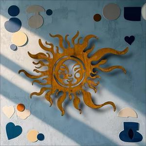 <span class=keywords><strong>Décoration</strong></span> murale en métal en forme de soleil, ornement rustique de style ferme pour jardin et extérieur, pour Pâques, patio, véranda, cour, cadeau - Product Image 1