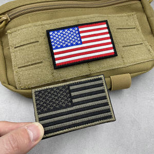 Patch de drapeau rectangulaire écologique, broderie américaine pour badge tactique Punisher, en tissu sergé à paillettes, style auto-agrippant pour chapeau - Product Image 5