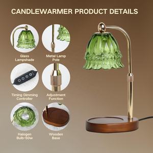 Calentador de <span class=keywords><strong>Cera</strong></span> Eléctrico Decorativo, Lámpara Calentadora de Velas con Fragancia, Altura Ajustable, Temporizador y Luz Regulable - Product Image 2