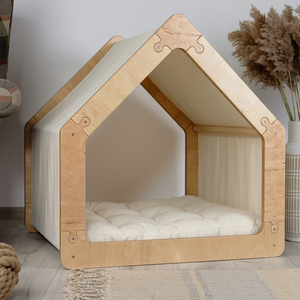 Cama Moderna y Elegante de Madera de Pino de Doble Capa para Mascotas, Litera Universal Tipo Princesa para Perros Pequeños y Gatos - Product Image 2