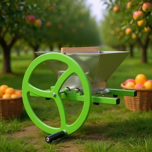 Exprimidor manual de acero inoxidable de 7L con rueda para triturar frutas y extraer jugo para uso doméstico y en el jardín. - Product Image 2