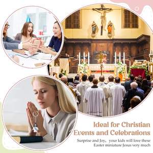 Mini ornements <span class=keywords><strong>religieux</strong></span> de Pâques en gel de <span class=keywords><strong>silice</strong></span> écologique, porte-clés Jésus t'aime, petites figurines de Jésus, jouets en vrac, porte-clés - Product Image 3