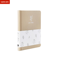 Cahier A5/A6 à couverture rigide écologique en tissu de lin en cuir imprimé en soie signet journaux à pois à feuilles mobiles étui en tissu cahiers