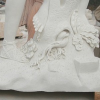 Statue vintage en marbre blanc, sculptée à la main, motif grec de Apollo et de mahne