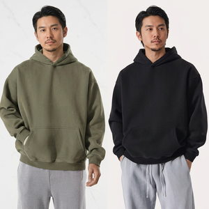 Sweat à capuche oversize pour homme, couleur unie, en molleton bouclette, anti-plis, décontracté, avec poches, pour l'hiver, fabriqué au Bangladesh - Product Image 4