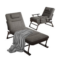 Chaise longue pliante d'extérieur portable au design moderne en Oxford 600D et acier, idéale pour le camping et les plages