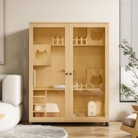 Meuble pour chat respirant sur mesure, type villa, avec plateforme d'escalade multi-niveaux, maison pour chat, taille personnalisée, aménagement intérieur, couleur, niche pour chat, pour animaux de compagnie