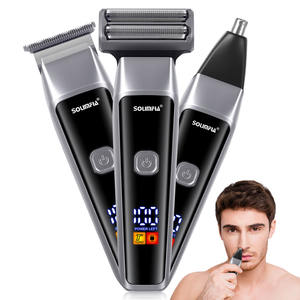 Rasoio Elettrico da Uomo Solimpia HT-853, Rifinitore per Naso e Capelli - Set di Cura Personale 3-in-<span class=keywords><strong>1</strong></span> Ricaricabile USB per Barba, Viso e Testa - Product Image 4